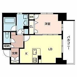 プロムナード南堀江 1LDKの間取図画像