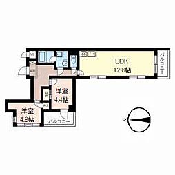 AD-HOC本町 2LDKの間取図画像