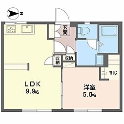 ジュネスハイム2 1LDKの間取図画像