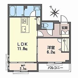 ラックメゾン 1SLDKの間取図画像