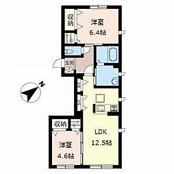 ぬくみ 2LDKの間取図画像