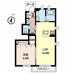フルリール前田 1LDKの間取図画像