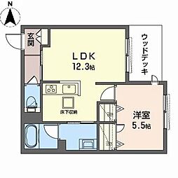 シャーメゾンアミコート 1LDKの間取図画像