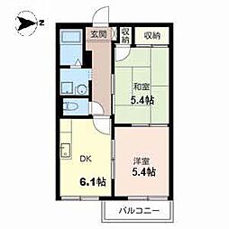 ハーモニー10 2DKの間取図画像