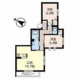 シャーメゾン昆陽南 2LDKの間取図画像