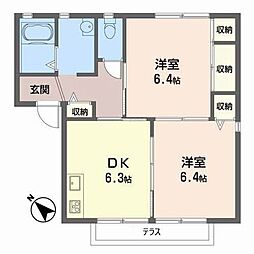 アネックス2 2DKの間取図画像