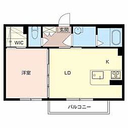 ジョイ・コート家七E棟 1LDKの間取図画像