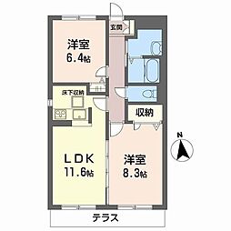 シャーメゾンヴェルデ 2LDKの間取図画像