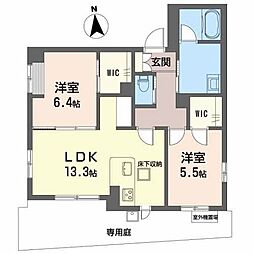 シャーメゾン聖 2LDKの間取図画像
