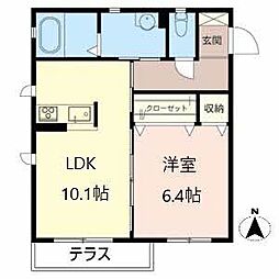 シャーメゾン中山A 1LDKの間取図画像