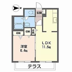 プラン・ラノ1 1LDKの間取図画像