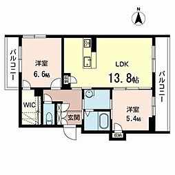 プランドゥボーテ 2LDKの間取図画像