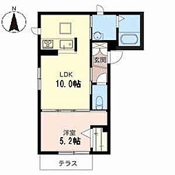 カーサ涼風 1LDKの間取図画像