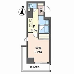 ロイヤルパークヒルズうめきた 1Kの間取図画像