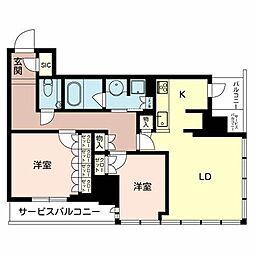 グランドメゾン新梅田タワー 2LDKの間取図画像