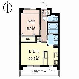メロッソ福島 1LDKの間取図画像