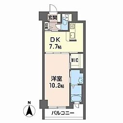 メルヴェイユJR野田駅前 1DKの間取図画像