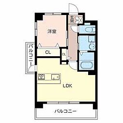 メロッソ福島 1LDKの間取図画像
