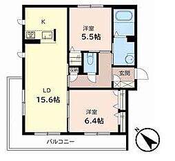 ベル・シャンブル・トモ 2LDKの間取図画像