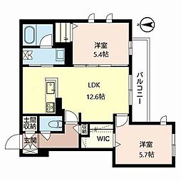 ルグランブルー 2LDKの間取図画像