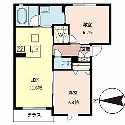 Ｖｉｌｌａ　花水木 1階2LDKの間取り