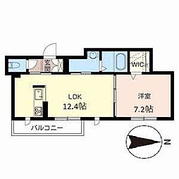 シャーメゾン中路 1LDKの間取図画像