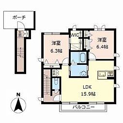 プチ・シャトーM 2LDKの間取図画像