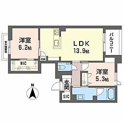 シャーメゾンコンフォルタ 2LDKの間取図画像