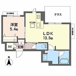 シャーメゾンルミエール 1LDKの間取図画像