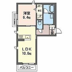 フォレストコート 1LDKの間取図画像