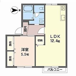 シャルマンハイツ魚崎 1LDKの間取図画像