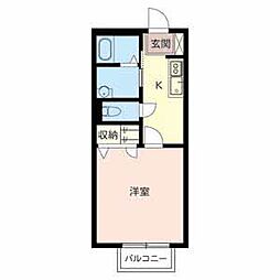 カーサフェリス 1Kの間取図画像