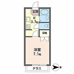 ネクステージ 1Kの間取図画像