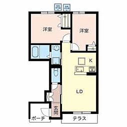 シャーメゾンラルゴDcluster 2LDKの間取図画像