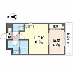 パークステージ夙川 1LDKの間取図画像