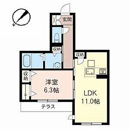 メゾン91ステイ 1LDKの間取図画像