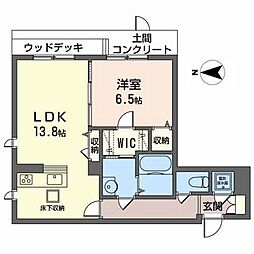 メルベーユ大森 1LDKの間取図画像