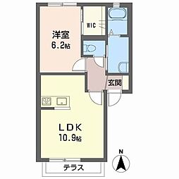 西栄ハイツ 1LDKの間取図画像