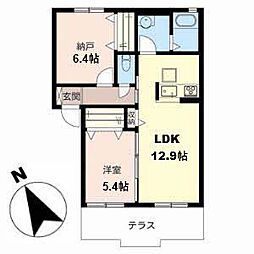 シャーメゾン神市 1SLDKの間取図画像