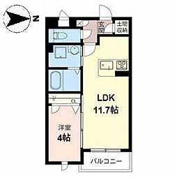 アルベイト石津川 1LDKの間取図画像