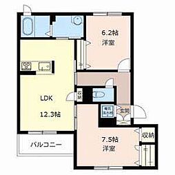 オーキッドガーデン 2LDKの間取図画像
