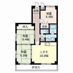 エリシオン宝塚 3LDKの間取図画像