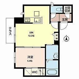 カーサクォーレ 1LDKの間取図画像
