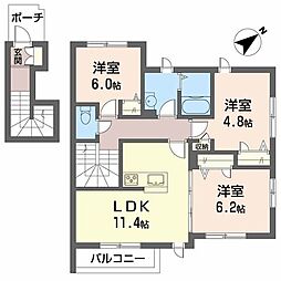 シャーメゾン黒田TM3 3LDKの間取図画像