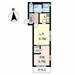 シャーメゾン鈴蘭台駅前 1LDKの間取図画像