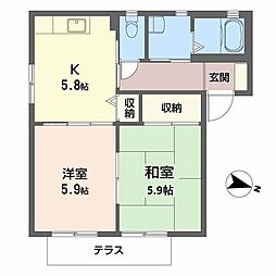 バリュージュ青野C 2Kの間取図画像