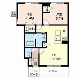 シャーメゾン美翠 2LDKの間取図画像