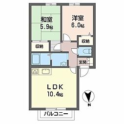 Y・Sハイツ 2LDKの間取図画像