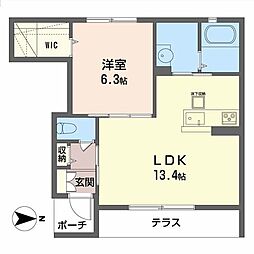メゾン・ド・ローズ喜志 1LDKの間取図画像