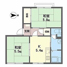 イブキガーデン 2Kの間取図画像
